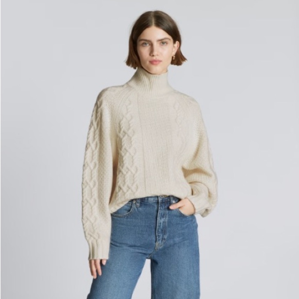 Everlane Felted Merino Cable Sweater